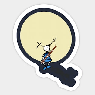 Bassoonist on the moon Sticker